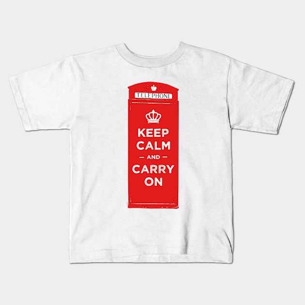 Keep calm and carry on Kids T-Shirt by TompasCreations